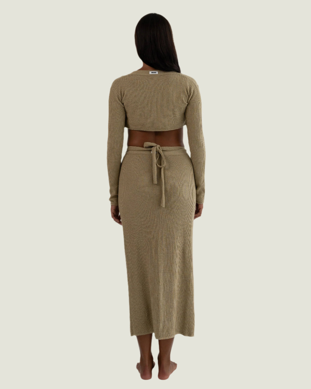 Nude Long Wrap Skirt