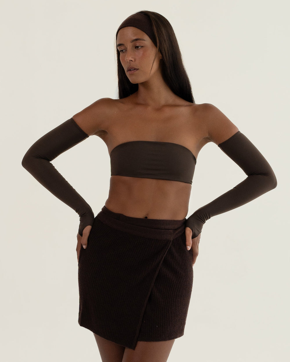 Cacao Mini Wrap Skirt
